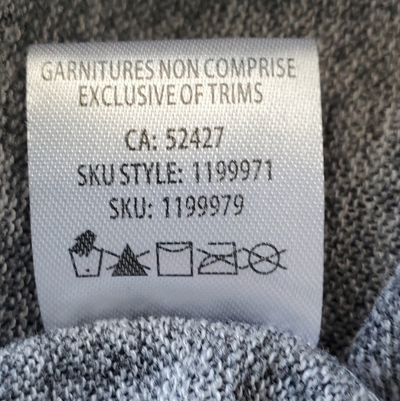 Lily Morgan Hesther Gray Sweater with Pearl Studded Sleeves Size XL - Picture 4 of 11